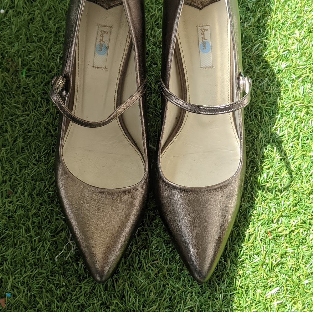 Metallic High Heel Mary Janes